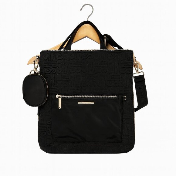 Steve Madden BCHINA Quilted Convertible Crossbody Tote /Backpack Bag in Black - Picture 1 of 12